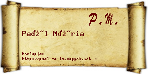 Paál Mária névjegykártya