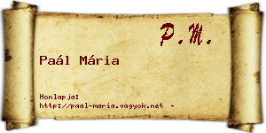 Paál Mária névjegykártya